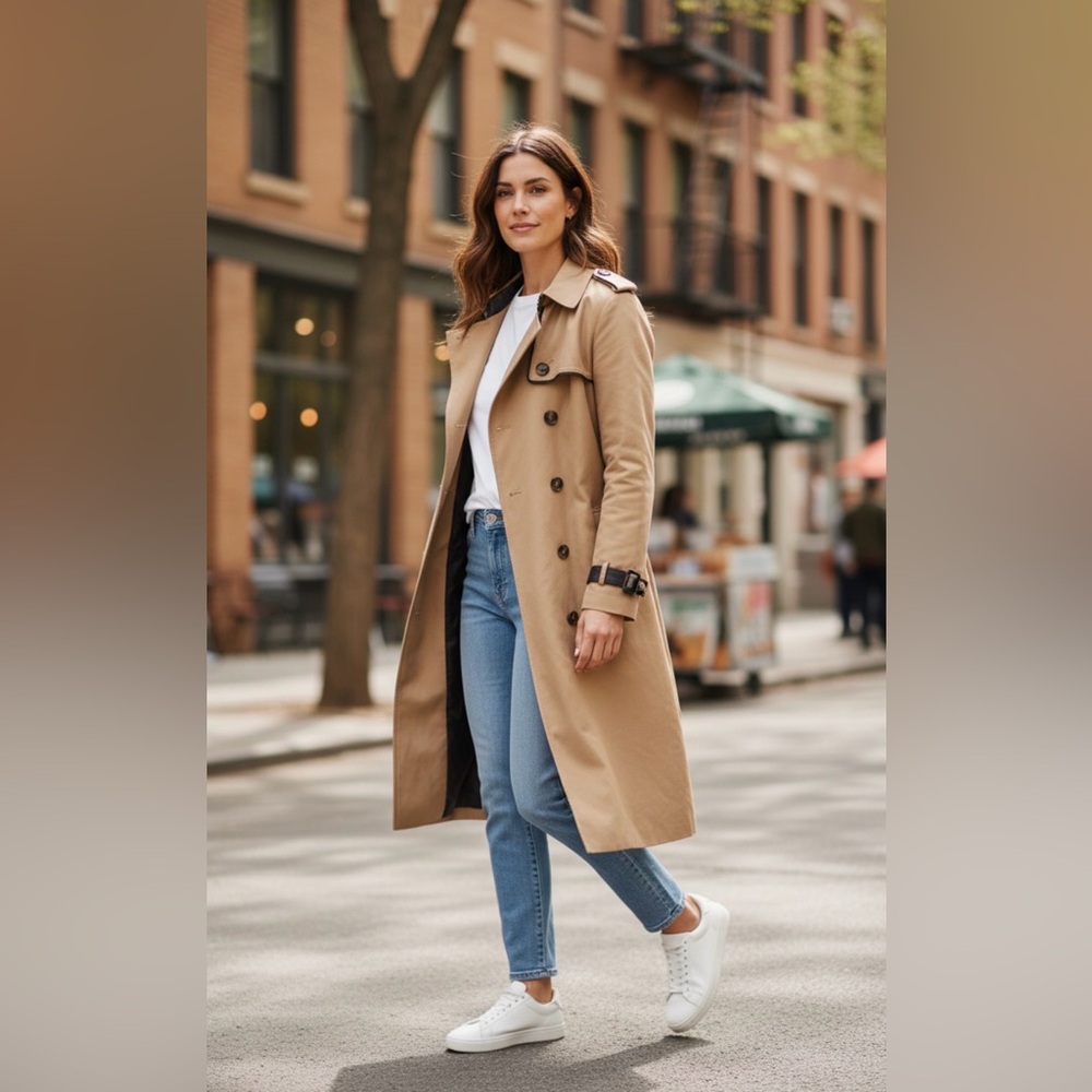 Vera Wang|The Chloe Trench Coat| XL| Belted Double Breasted |NWT |Classic Luxury